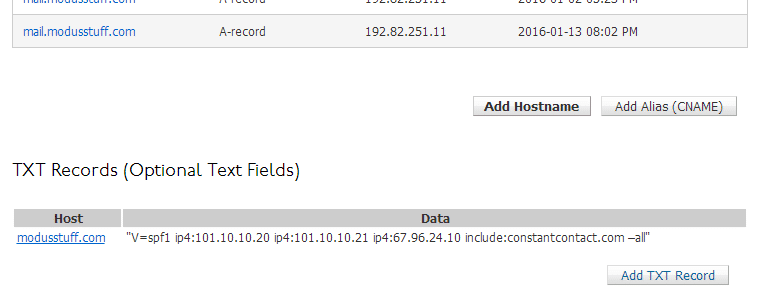 SPF records prevent spoofing