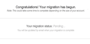congratulations! your mcafee mxlogic migration has started