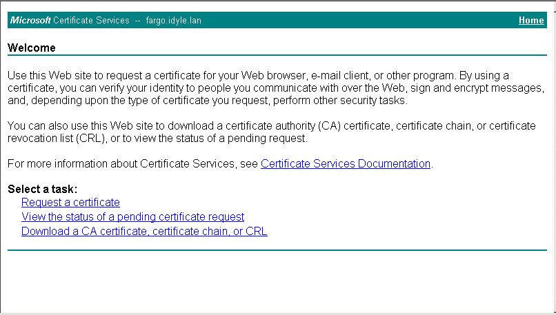 microsoft-certificate-service-welcome- Exchange